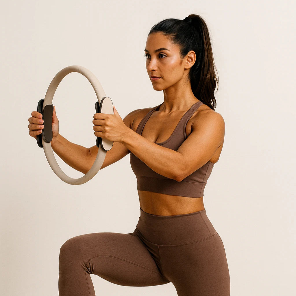 Cercle pilates fitness pour exercices de jambes, bras et abdos