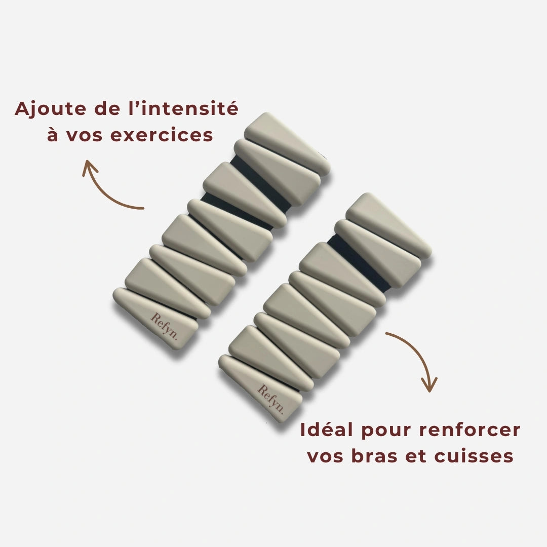 poids pilates pour ajouter de l'intensité aux exercices et renforcer les bras et cuisses. Poids de chevilles ajustables pour entraînement fitness et pilates